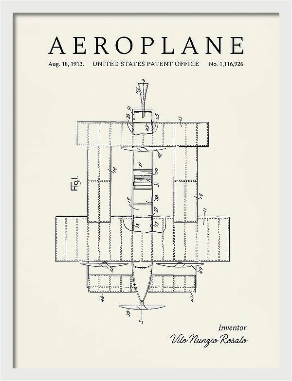 Aeroplane Rosato Minimalist Patent Us1116926