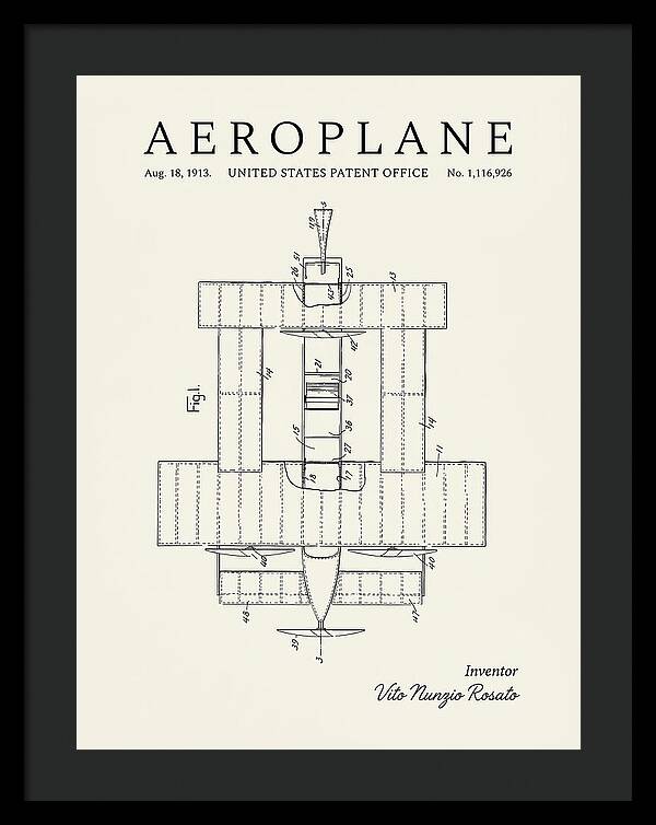 Aeroplane Rosato Minimalist Patent Us1116926