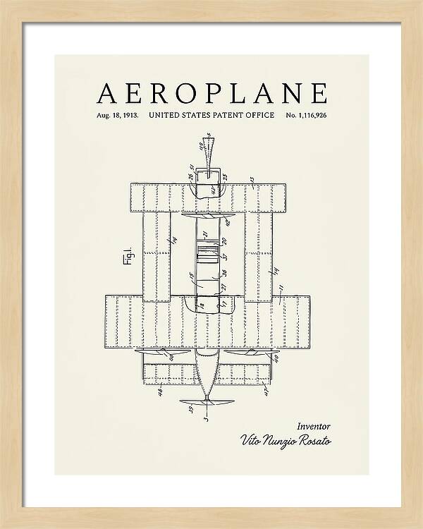 Aeroplane Rosato Minimalist Patent Us1116926