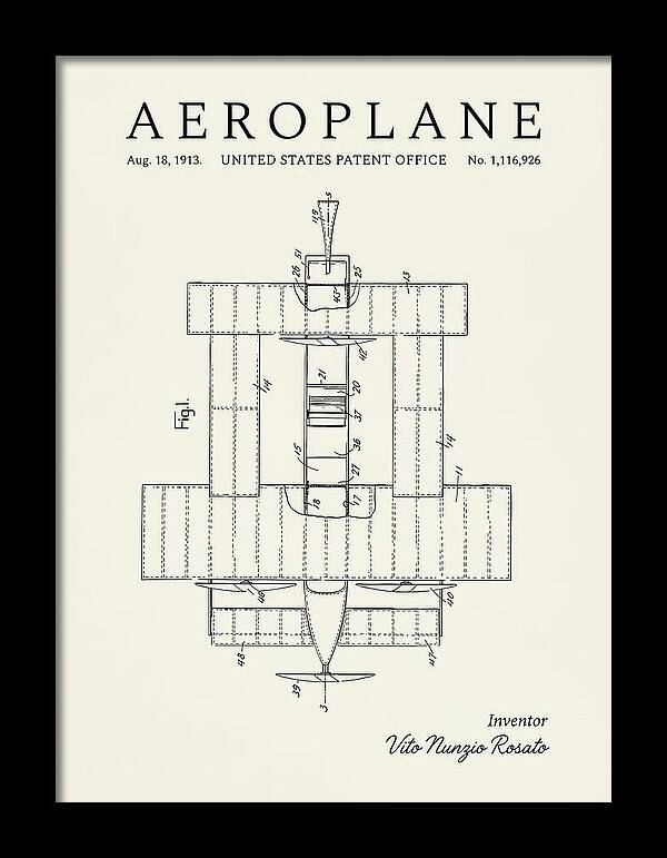 Aeroplane Rosato Minimalist Patent Us1116926