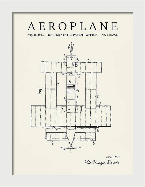 Aeroplane Rosato Minimalist Patent Us1116926