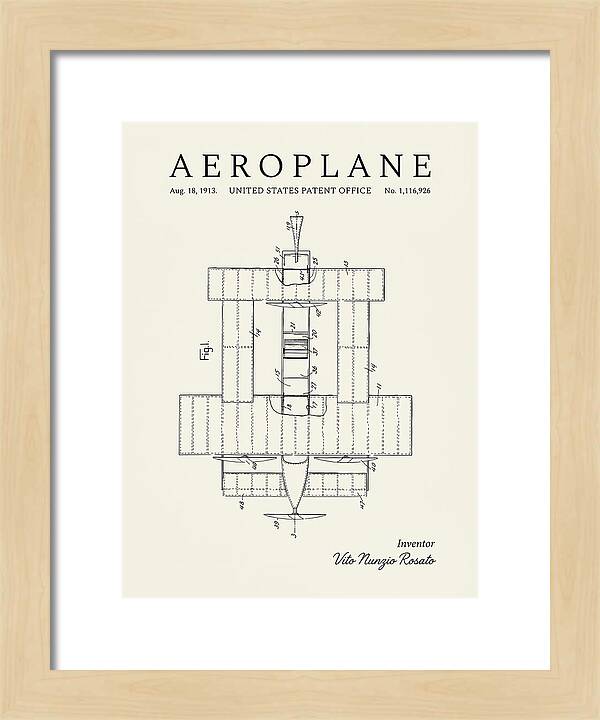 Aeroplane Rosato Minimalist Patent Us1116926