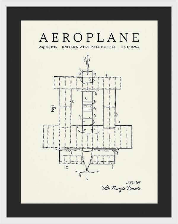 Aeroplane Rosato Minimalist Patent Us1116926