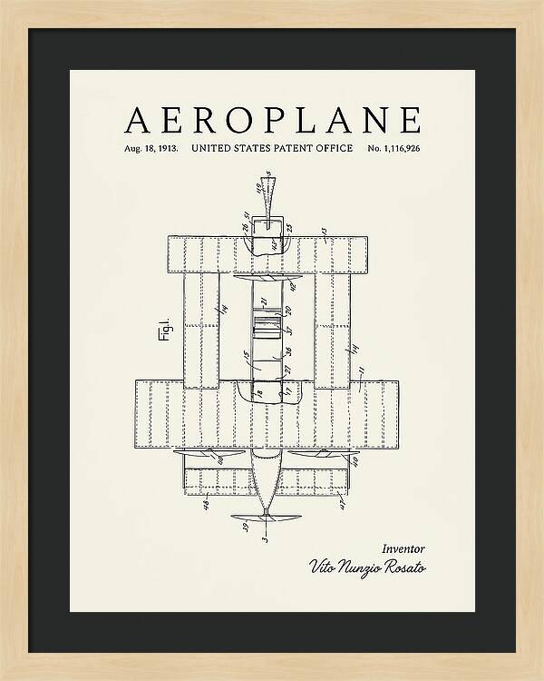 Aeroplane Rosato Minimalist Patent Us1116926