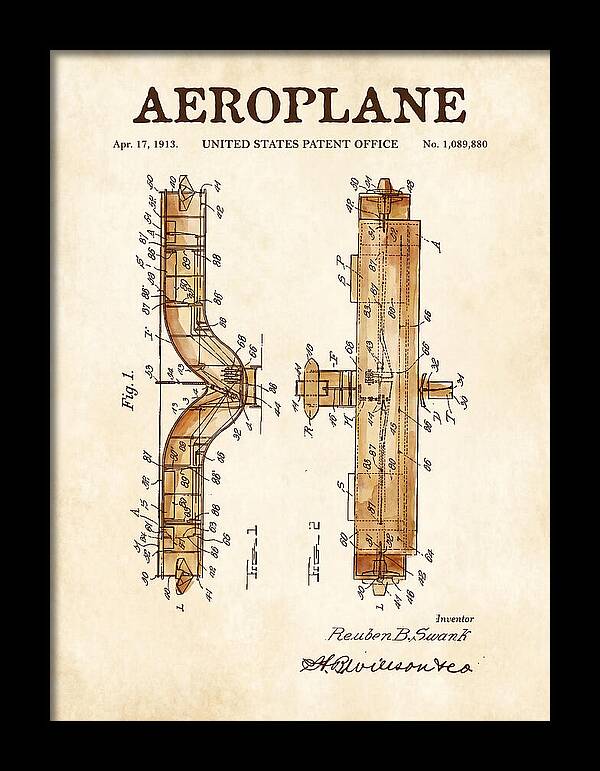 Aeroplane Swank Watercolor Patent Us1089880