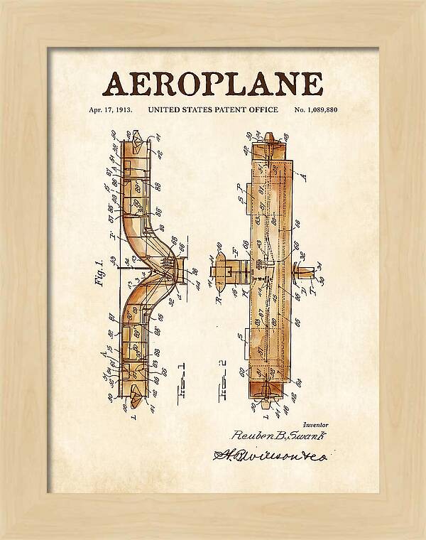 Aeroplane Swank Watercolor Patent Us1089880