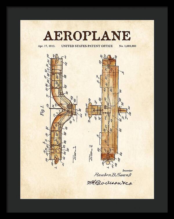 Aeroplane Swank Watercolor Patent Us1089880