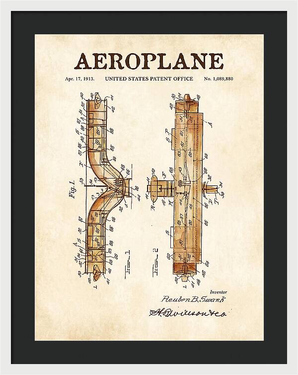 Aeroplane Swank Watercolor Patent Us1089880