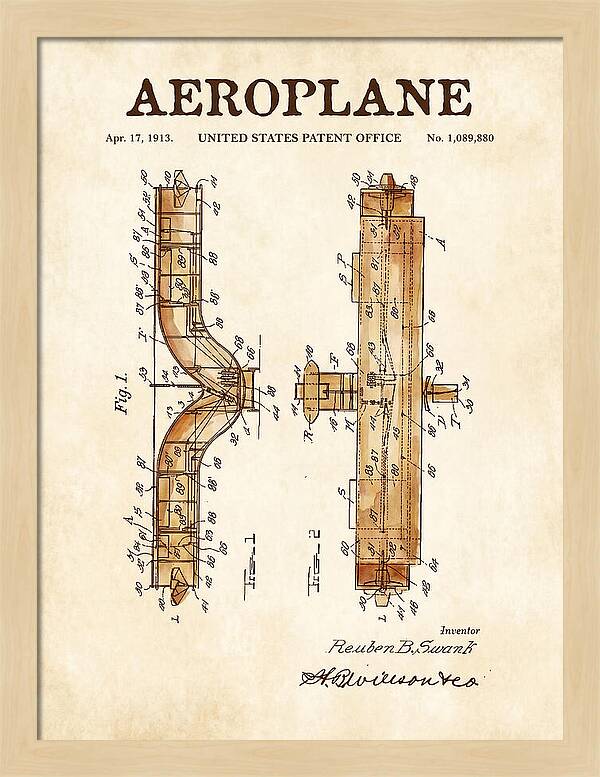 Aeroplane Swank Watercolor Patent Us1089880