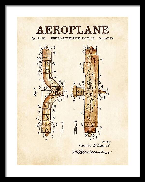 Aeroplane Swank Watercolor Patent Us1089880