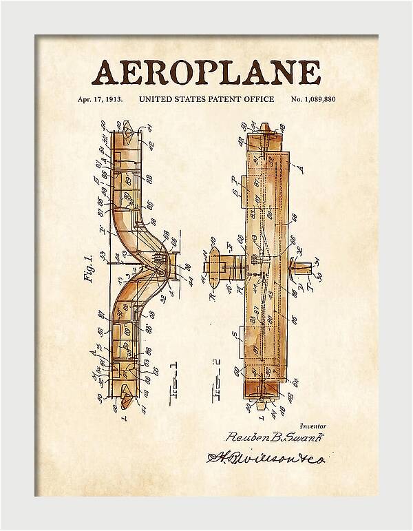 Aeroplane Swank Watercolor Patent Us1089880
