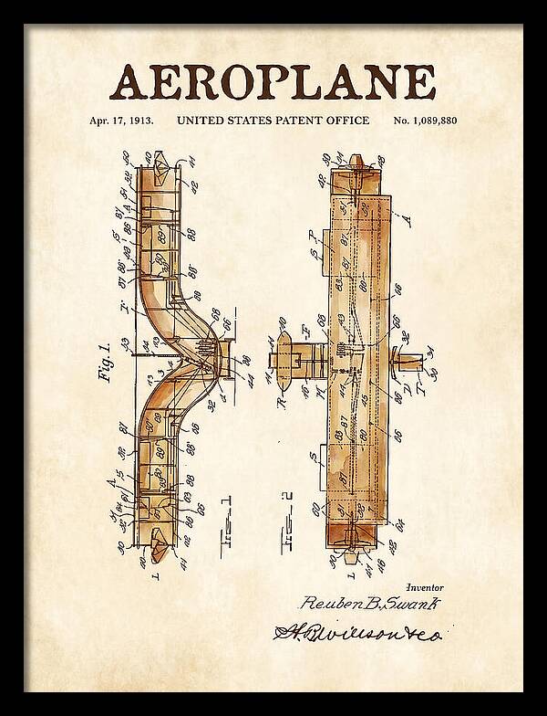Aeroplane Swank Watercolor Patent Us1089880