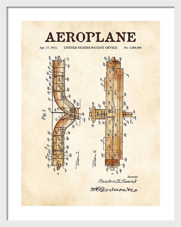 Aeroplane Swank Watercolor Patent Us1089880