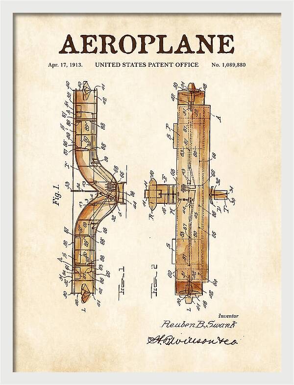 Aeroplane Swank Watercolor Patent Us1089880