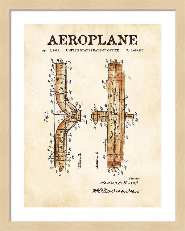 Aeroplane Swank Watercolor Patent Us1089880