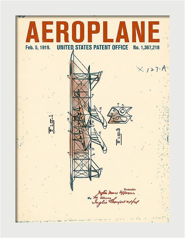 Aeroplane Uppercu Retro Patent Us1367218