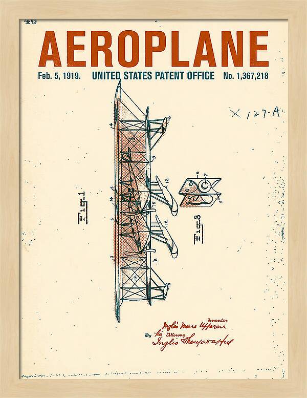Aeroplane Uppercu Retro Patent Us1367218