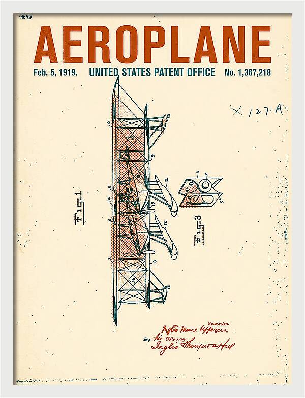 Aeroplane Uppercu Retro Patent Us1367218