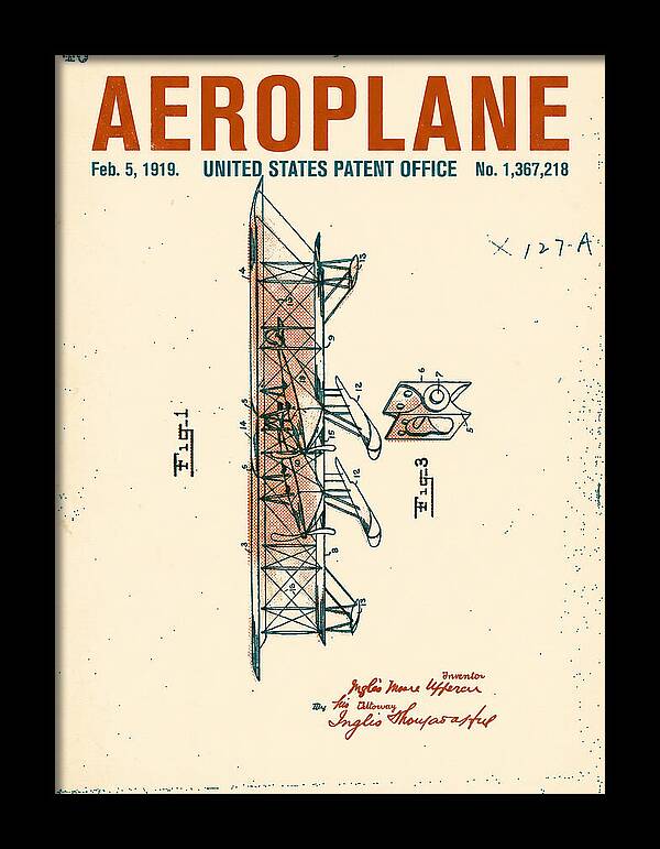 Aeroplane Uppercu Retro Patent Us1367218