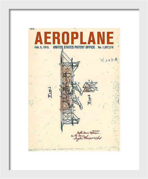 Aeroplane Uppercu Retro Patent Us1367218