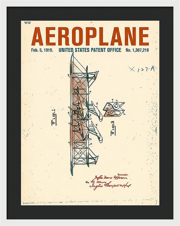 Aeroplane Uppercu Retro Patent Us1367218