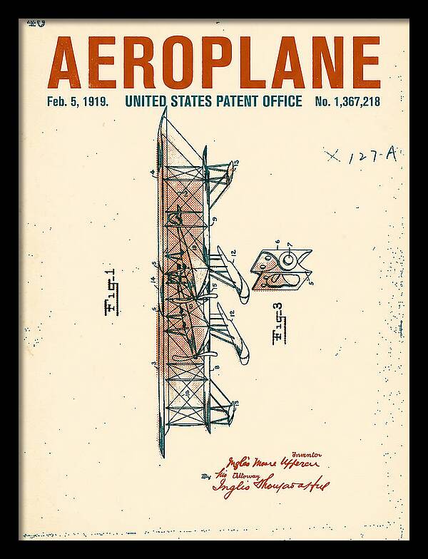 Aeroplane Uppercu Retro Patent Us1367218