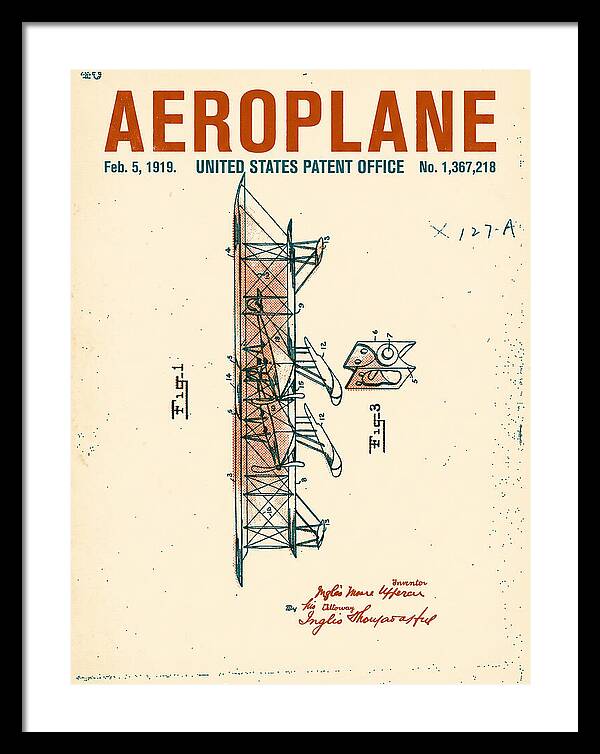 Aeroplane Uppercu Retro Patent Us1367218