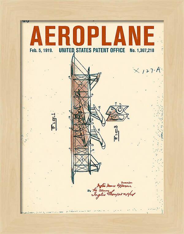 Aeroplane Uppercu Retro Patent Us1367218