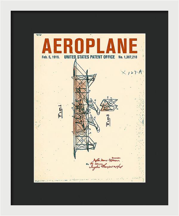 Aeroplane Uppercu Retro Patent Us1367218