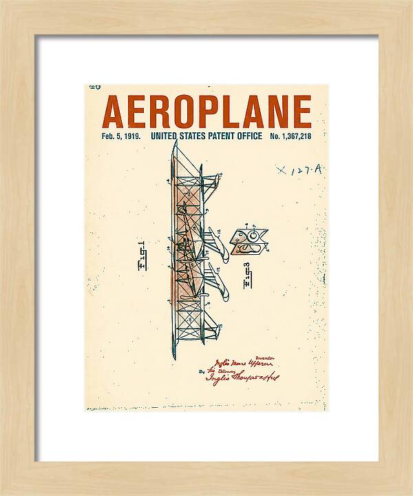Aeroplane Uppercu Retro Patent Us1367218