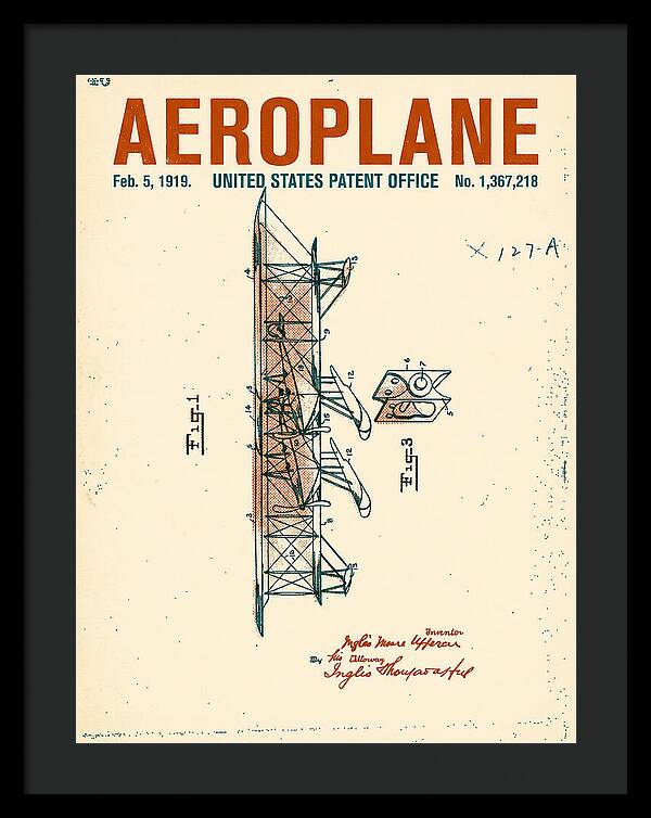 Aeroplane Uppercu Retro Patent Us1367218