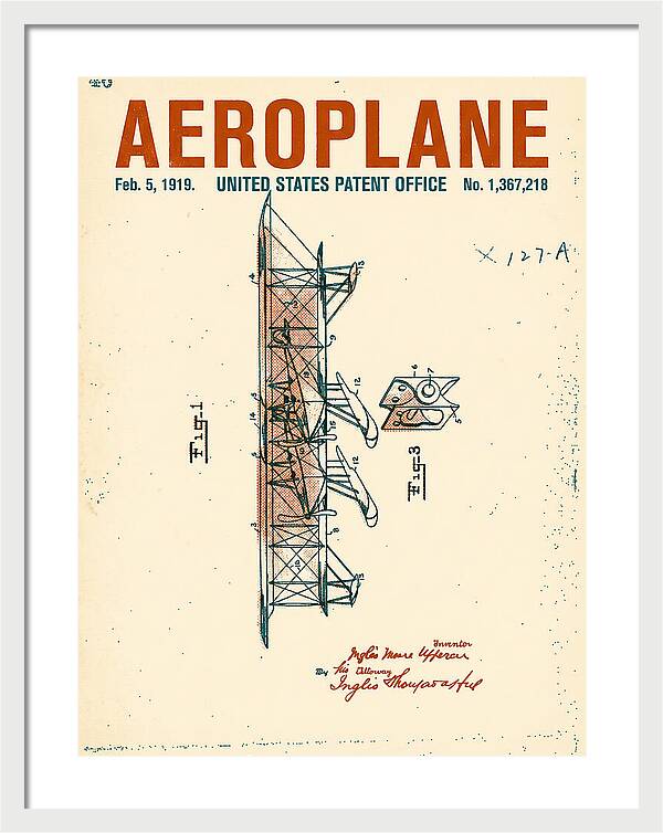 Aeroplane Uppercu Retro Patent Us1367218