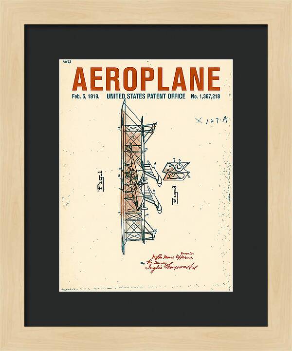 Aeroplane Uppercu Retro Patent Us1367218