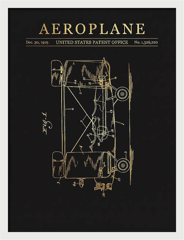 Aeroplane Walling Gold Patent Us1326220