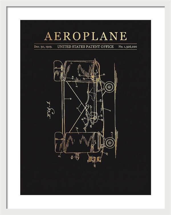 Aeroplane Walling Gold Patent Us1326220