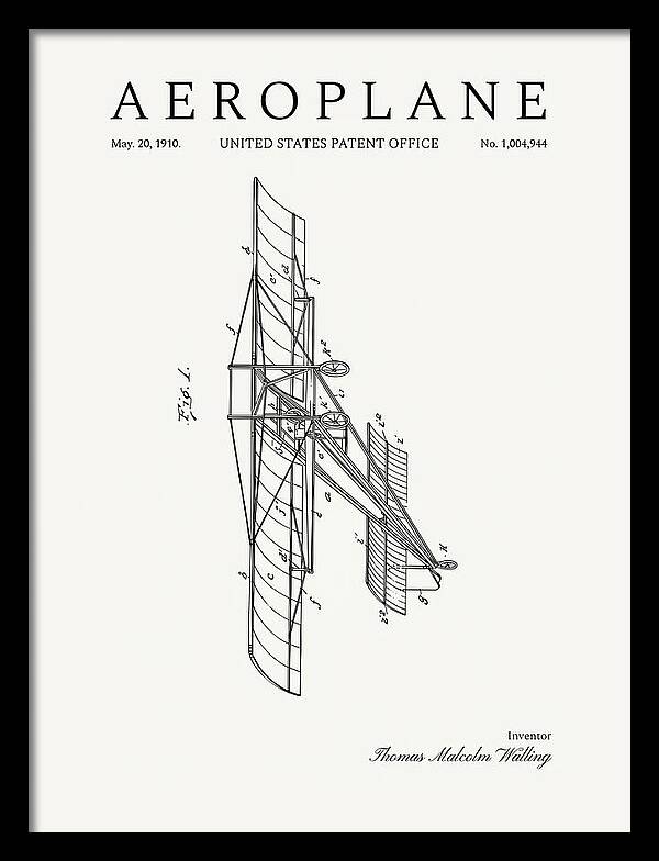 Aeroplane Walling Minimalist Patent Us1004944
