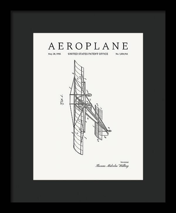 Aeroplane Walling Minimalist Patent Us1004944