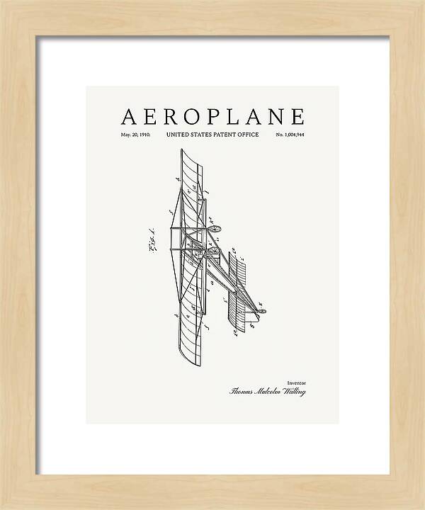 Aeroplane Walling Minimalist Patent Us1004944
