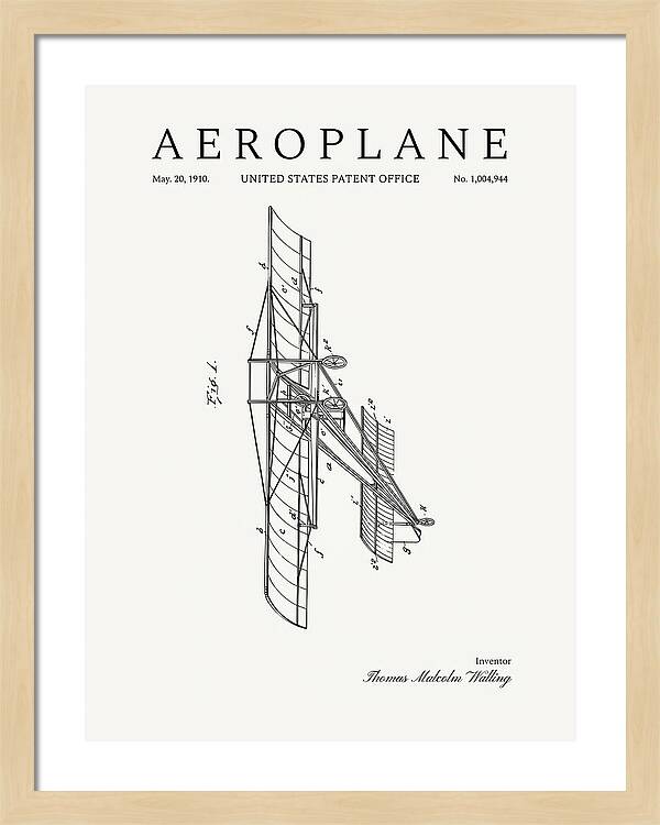 Aeroplane Walling Minimalist Patent Us1004944