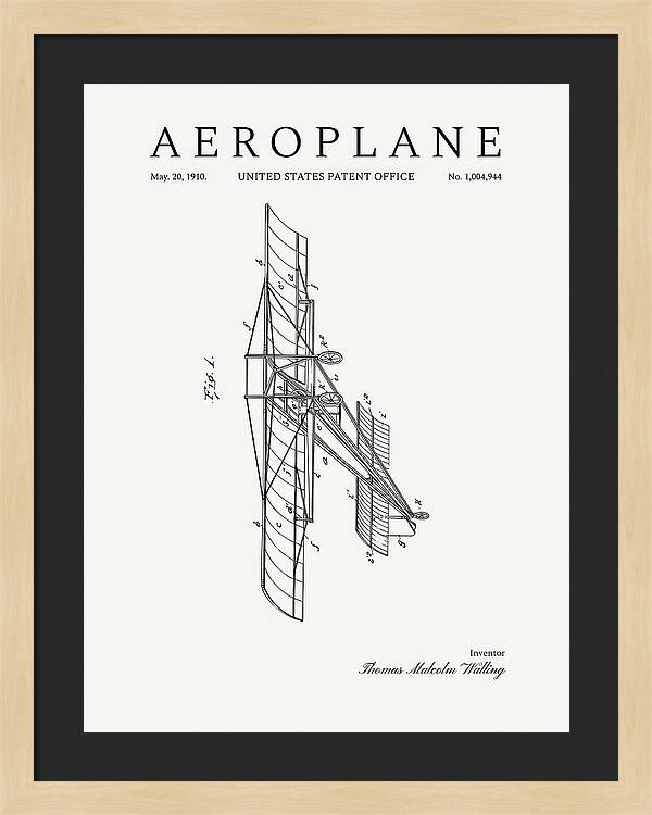 Aeroplane Walling Minimalist Patent Us1004944