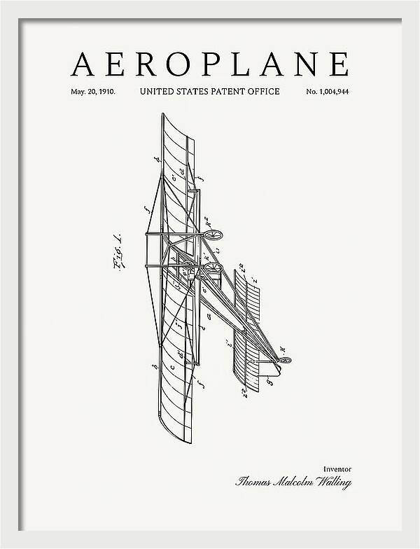 Aeroplane Walling Minimalist Patent Us1004944