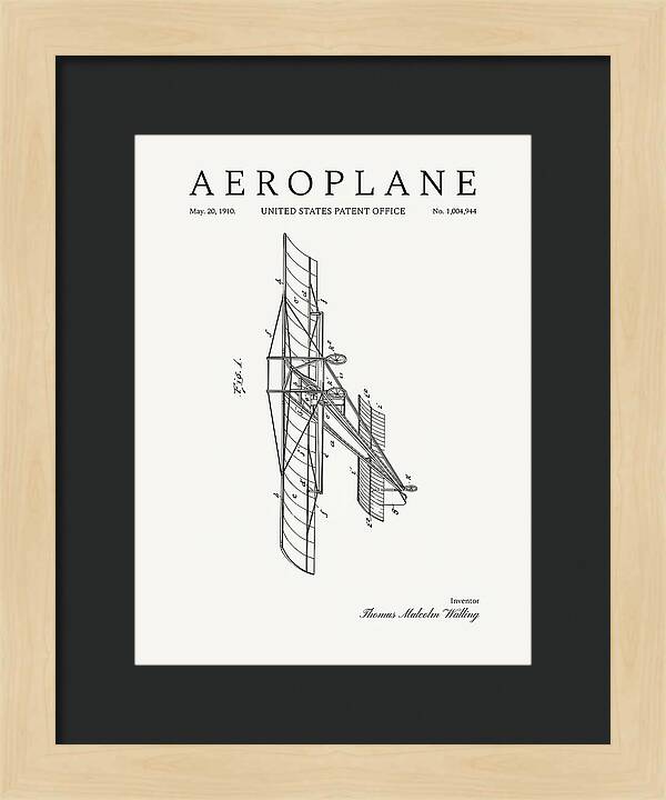 Aeroplane Walling Minimalist Patent Us1004944