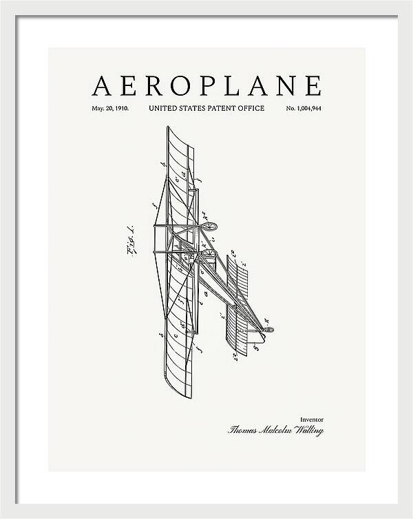 Aeroplane Walling Minimalist Patent Us1004944