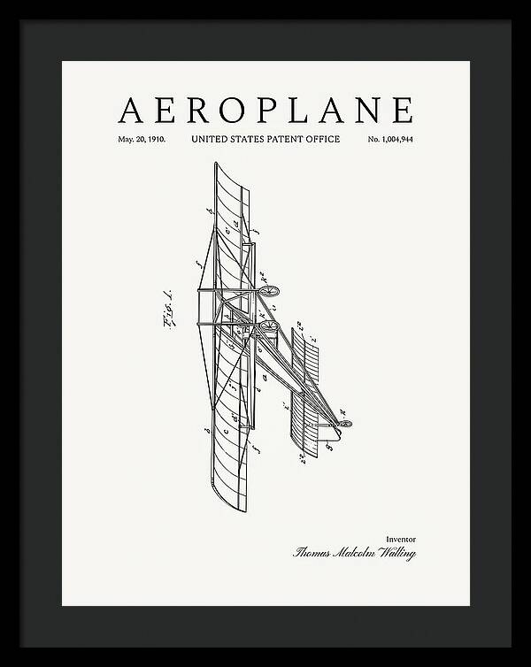 Aeroplane Walling Minimalist Patent Us1004944