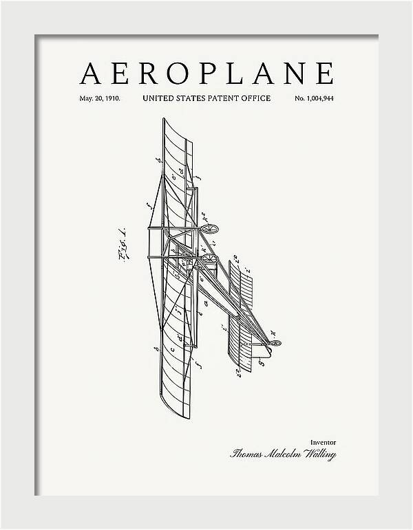 Aeroplane Walling Minimalist Patent Us1004944