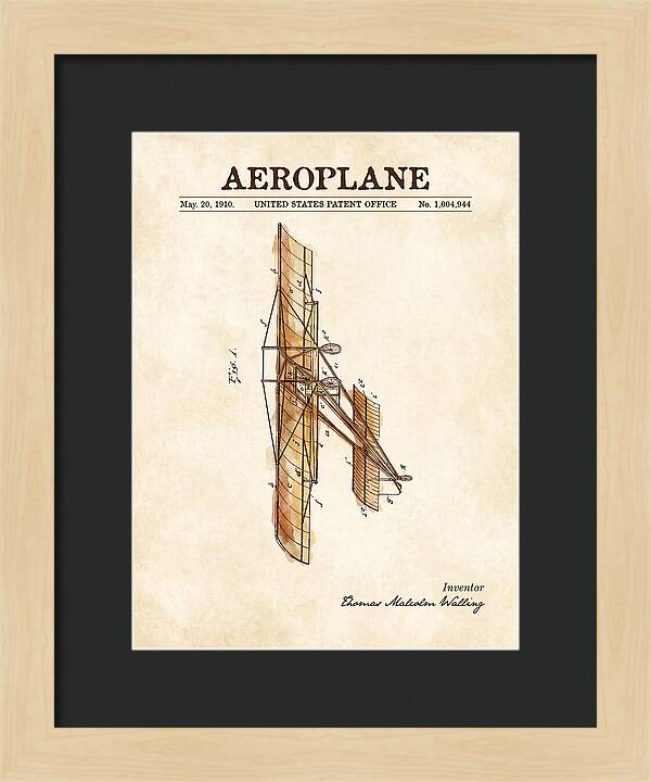 Aeroplane Walling Watercolor Patent Us1004944