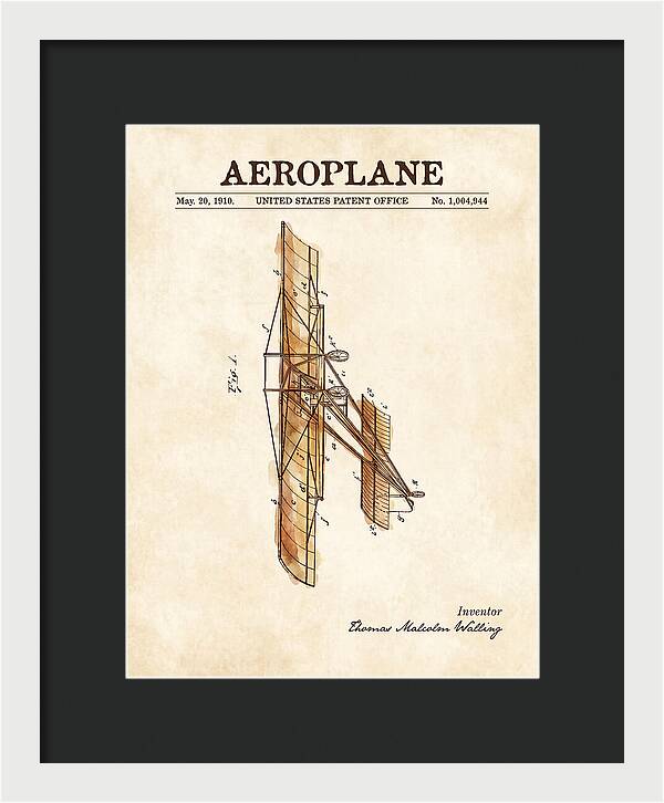 Aeroplane Walling Watercolor Patent Us1004944