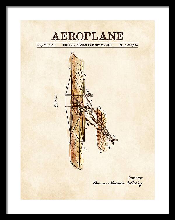 Aeroplane Walling Watercolor Patent Us1004944