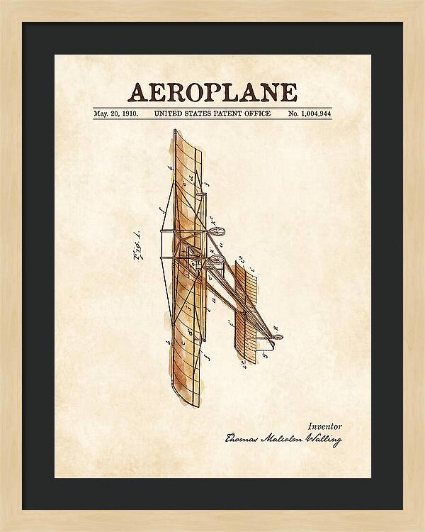 Aeroplane Walling Watercolor Patent Us1004944