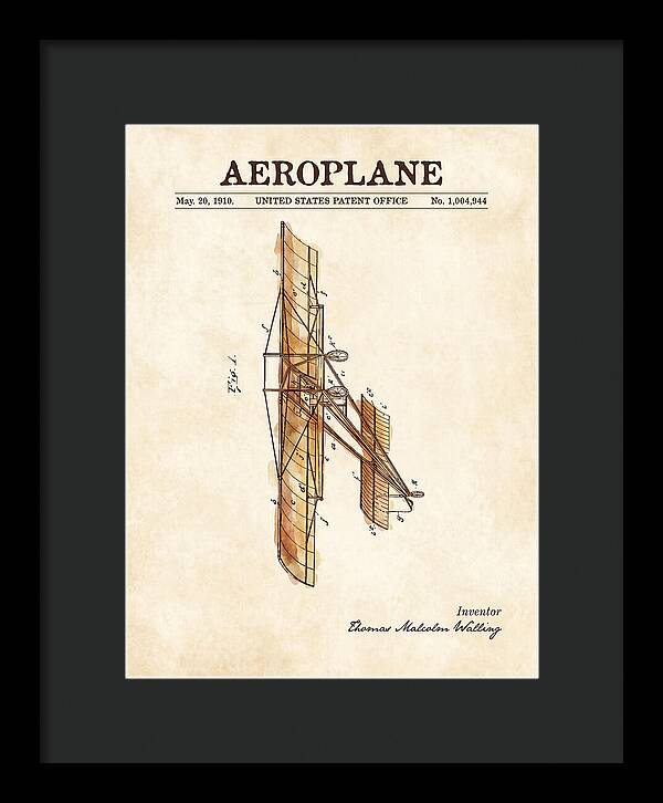 Aeroplane Walling Watercolor Patent Us1004944